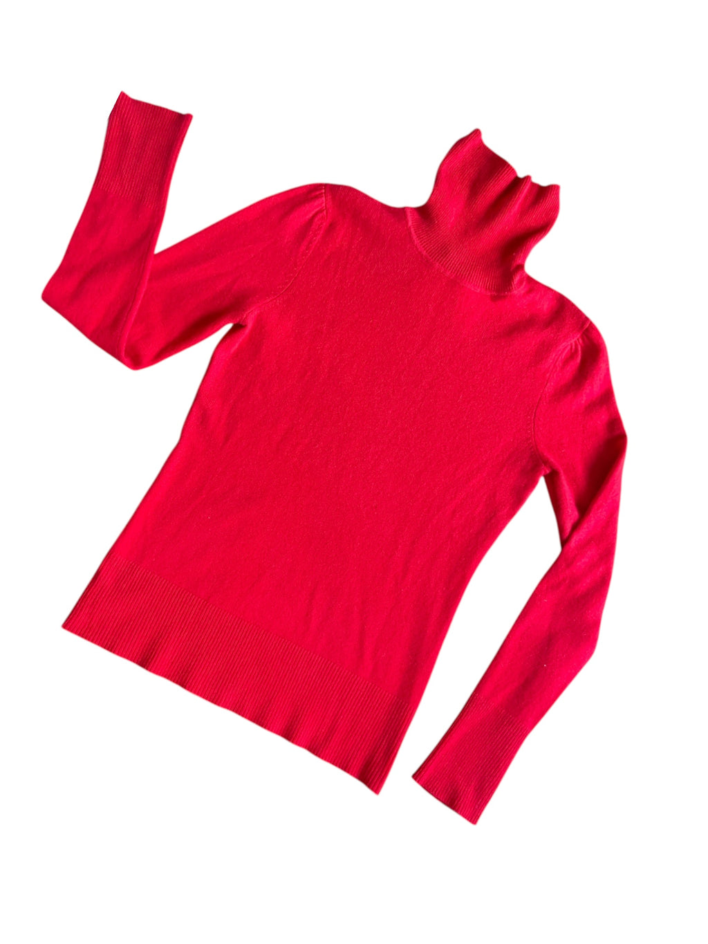 Red Cashmere Turtleneck Sweater — Victor Alfaro