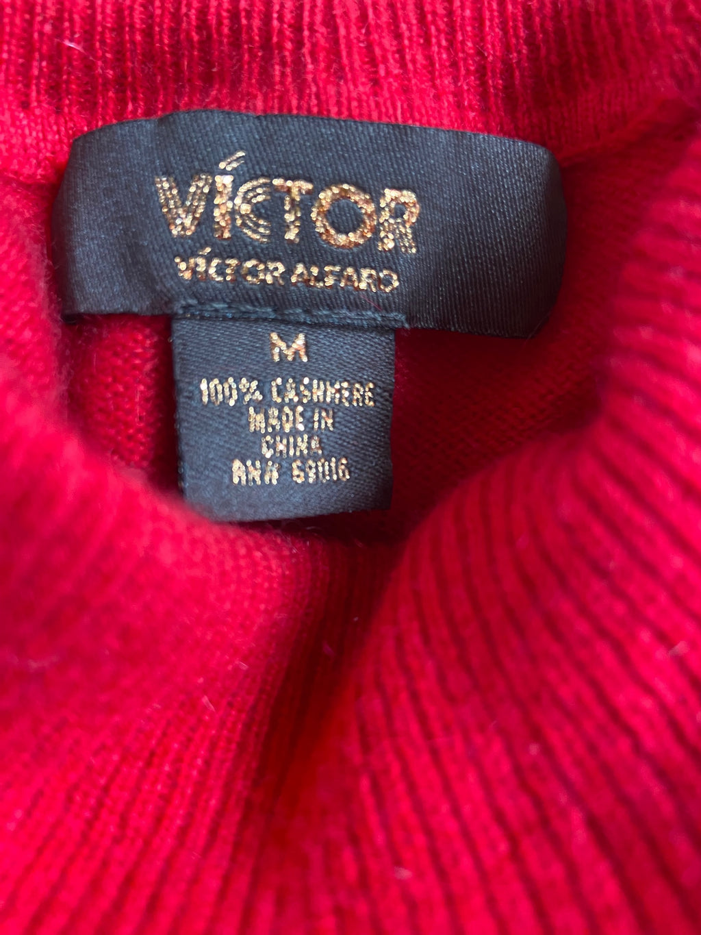 Red Cashmere Turtleneck Sweater — Victor Alfaro