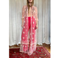 VINTAGE PINK EMBROIDERED LACE ROBE